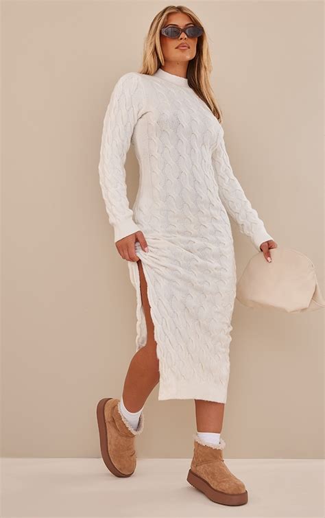 knit long sleeve dress off-white replica